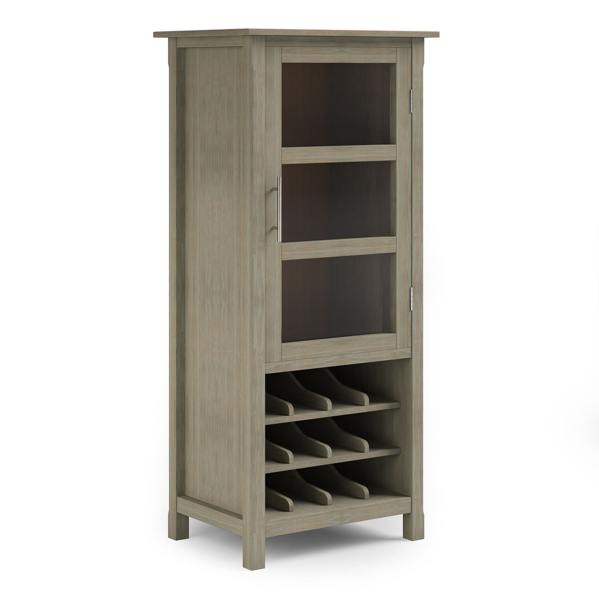 Avalon - High Storage, Wine Rack Cabinet Light Brown by Simpli-Home | Bel Furniture