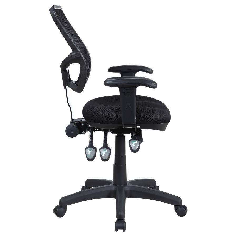 Rollo - Upholstered Adjustable Ergonomic Office Chair - Black by CoasterEssence | Bel Furniture