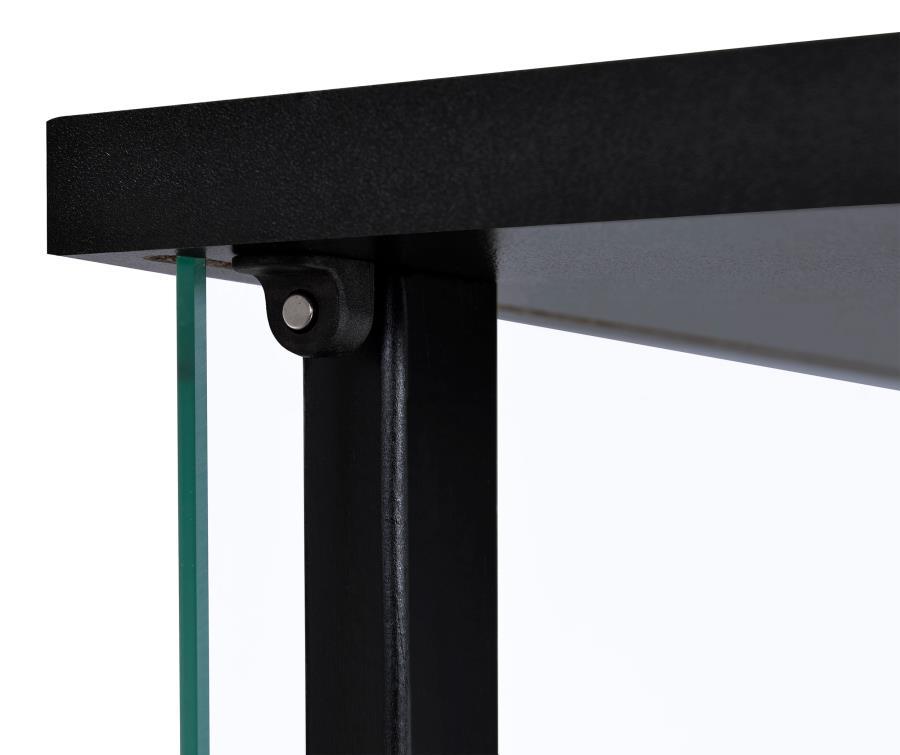 Cyclamen - 4-Shelf Clear Glass Curio Display Cabinet - Black by CoasterEveryday | Bel Furniture