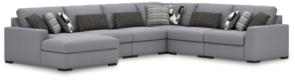 Bealton - Sectional Gray 6 Pc. Left Arm Facing Corner Chaise Sectional by Benchcraft® | Bel Furniture