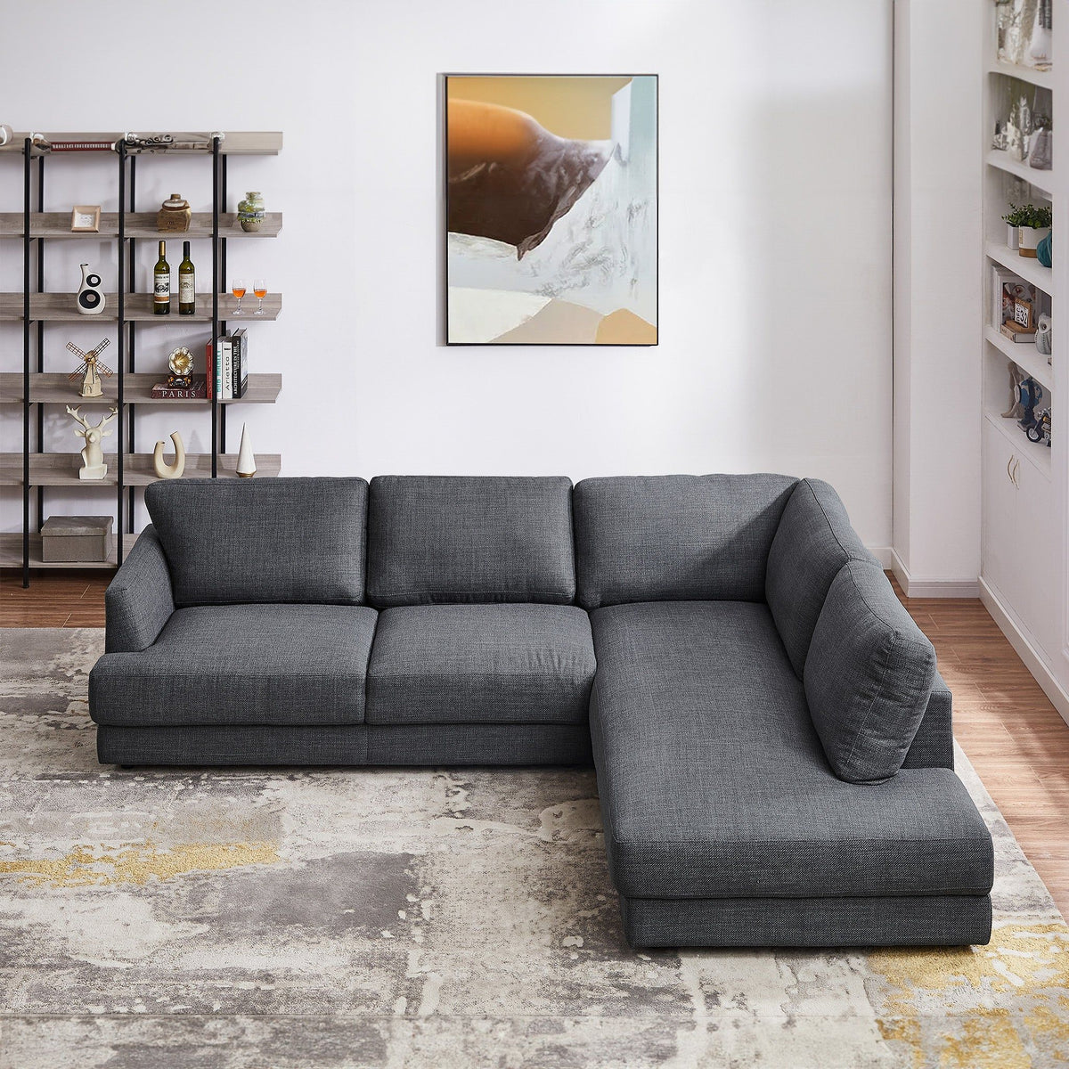 Glander - Cozy Sectional Sofa Right Facing - Gray