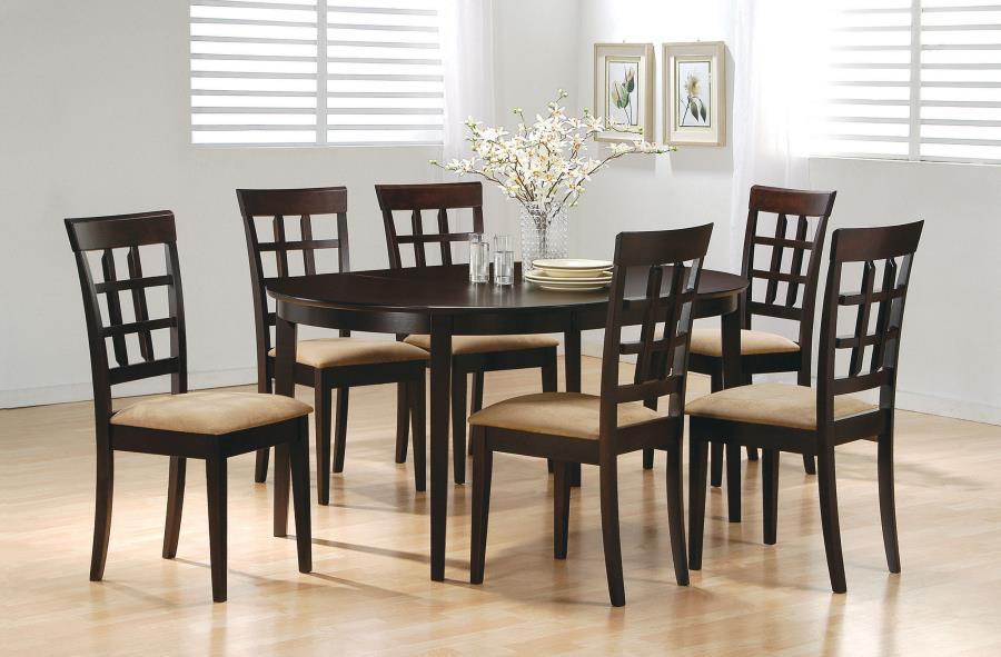 Gabriel - Extension Leaf Dining Table Set Dark Brown 7 Pc. Table, 6 Chairs by Coaster Fine Furniture | Bel Furniture