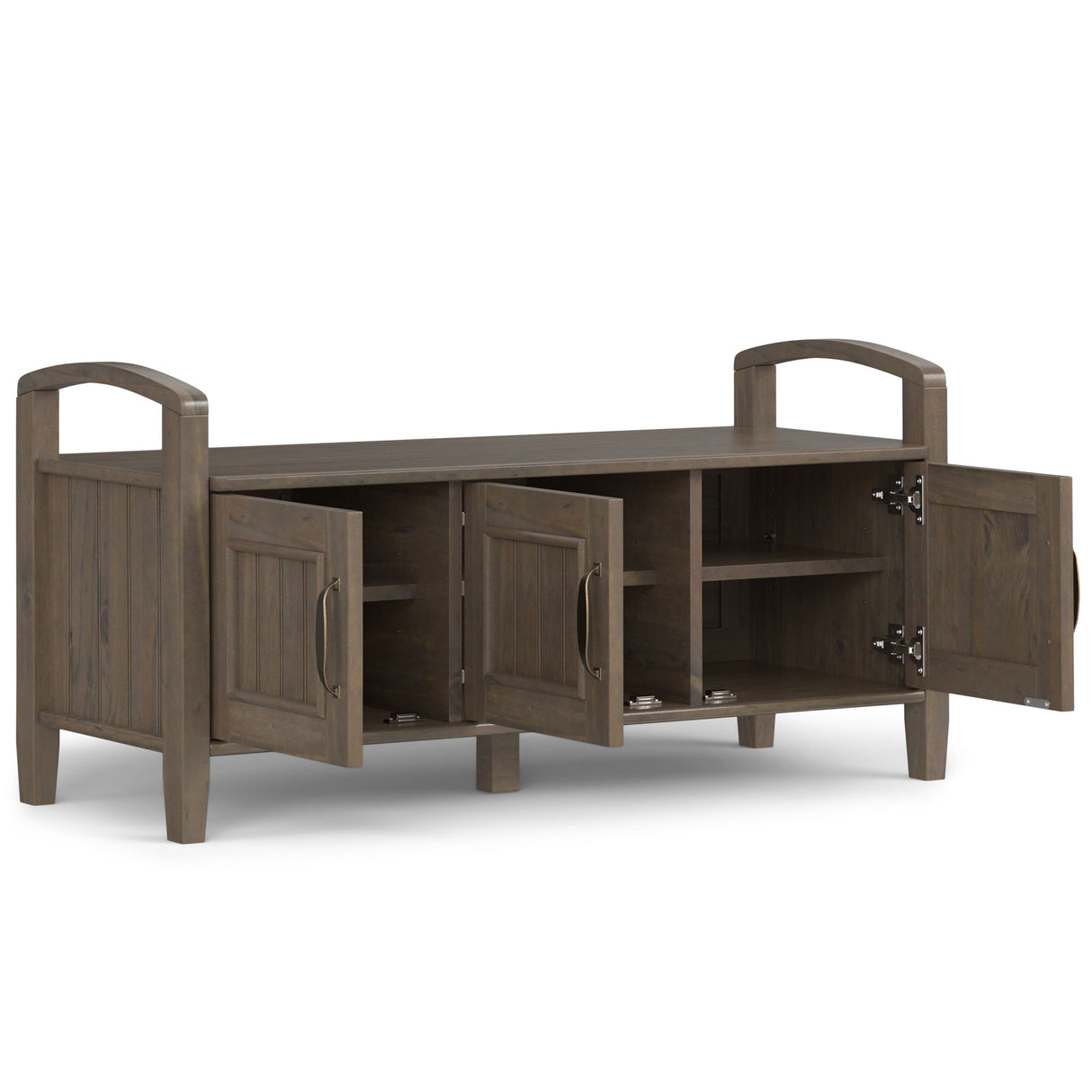 Lev - Entryway Storage Bench - Smoky Brown by Simpli-Home | Bel Furniture
