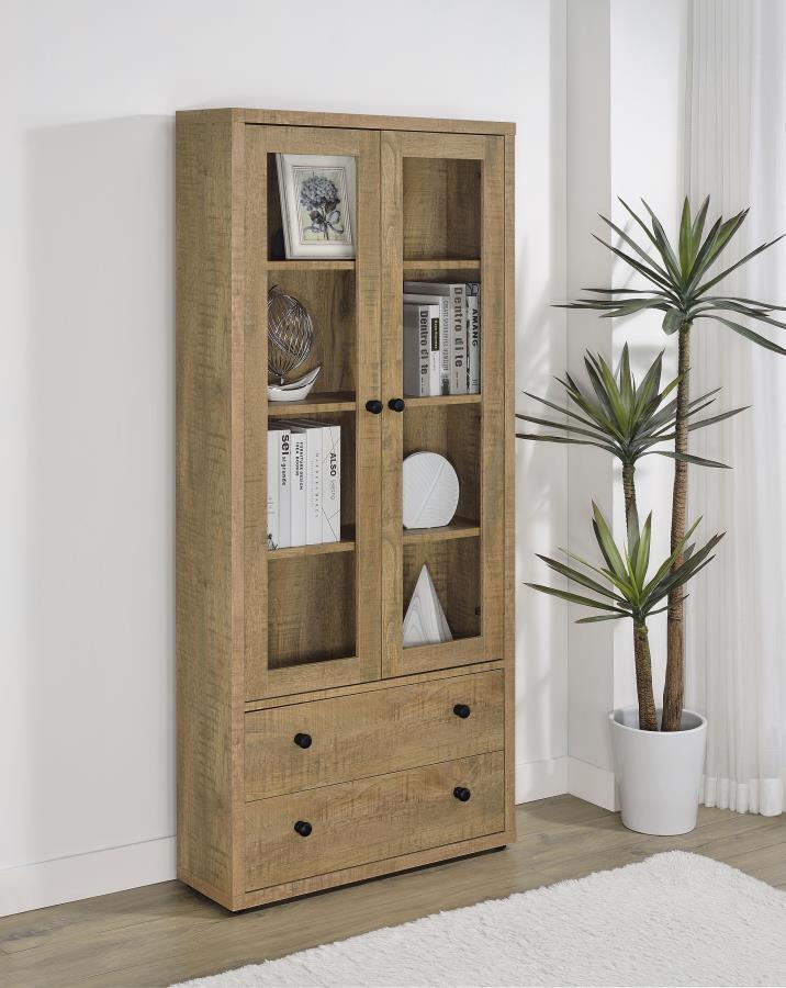 Hawthorne - 4-Shelf Glass Door Tall Cabinet With Drawers by Coaster Fine Furniture | Bel Furniture