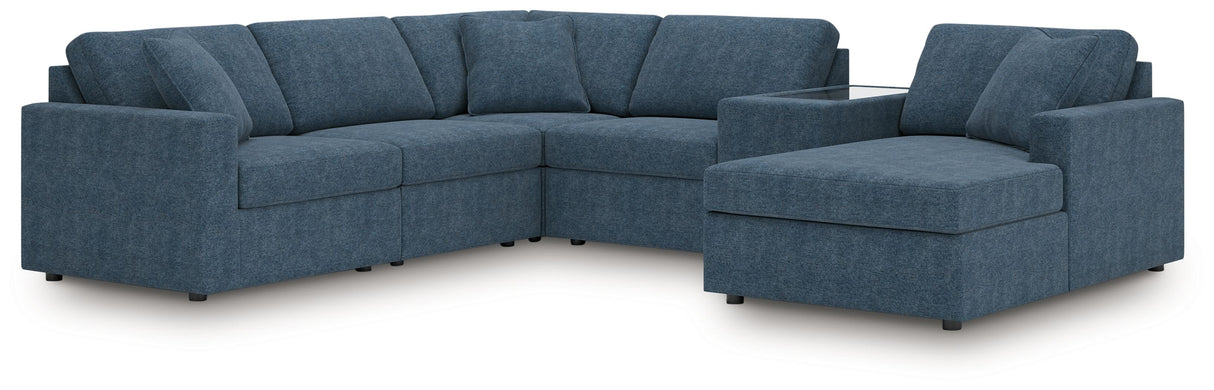 Modmax - Ink - Sectional Blue 6 Pc. Sectional With Raf Corner Chaise, Laf Corner Chair And Storage Console by Signature Design by Ashley® | Bel Furniture