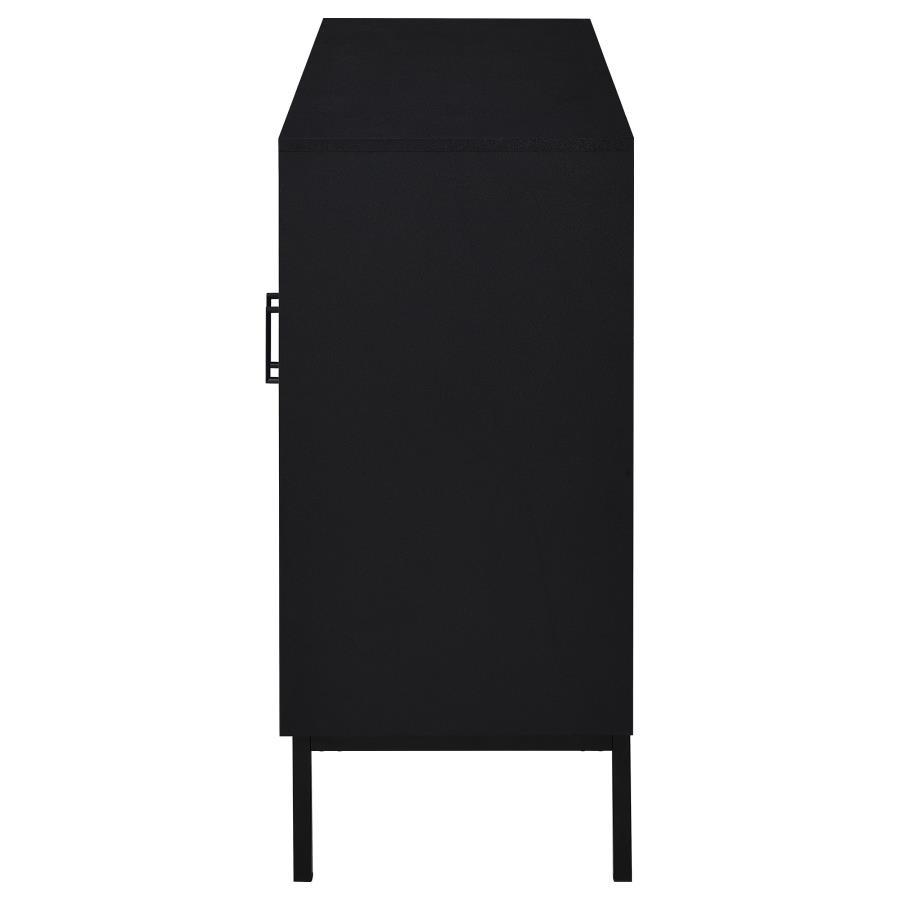 Jess - 2-Door Arched Fluted Glass Accent Cabinet - Black by Coaster Fine Furniture | Bel Furniture