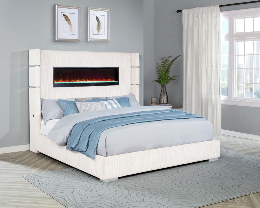 Tisdall - Upholstered Fireplace Bed by Coaster Fine Furniture | Bel Furniture