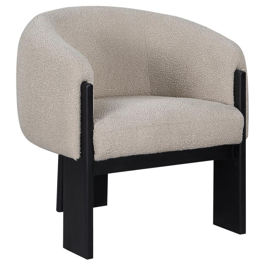 Valdez - Boucle Upholstered Barrel Back Accent Chair Beige by CoasterEveryday | Bel Furniture