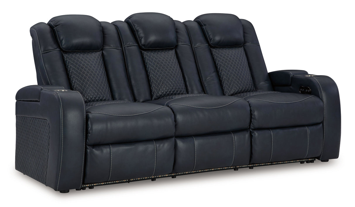 Fyne-dyme - Power Reclining Sofa With Adj Headrest Blue by Signature Design by Ashley® | Bel Furniture
