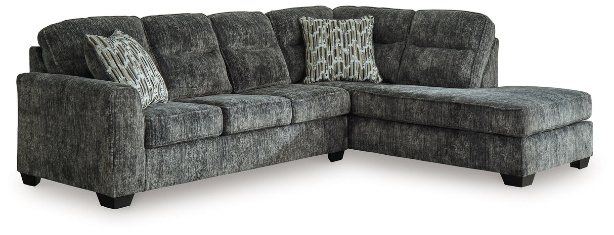Lonoke - Sectional Dark Gray 2 Pc. Right Arm Facing Corner Chaise Sectional by Signature Design by Ashley® | Bel Furniture