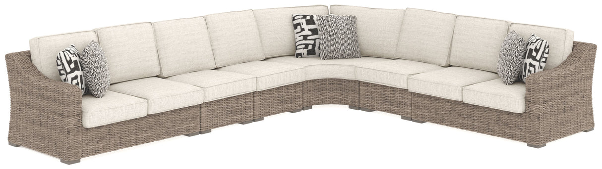 Beachcroft - Sectional Lounge Beige 6-Piece Outdoor Seating Set by Signature Design by Ashley® | Bel Furniture