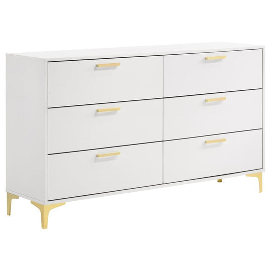 Kendall - 6-Drawer Dresser White by CoasterEveryday | Bel Furniture