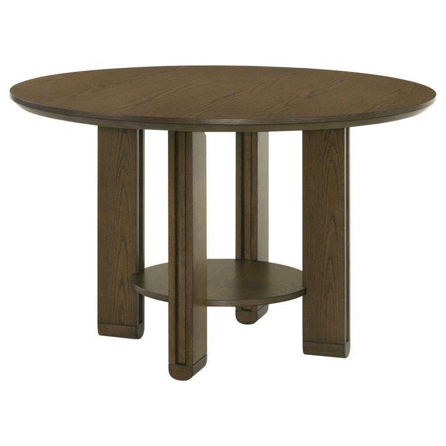 Ottowa - Round Wood Dining Table With Shelf - Brown by Coaster Fine Furniture | Bel Furniture