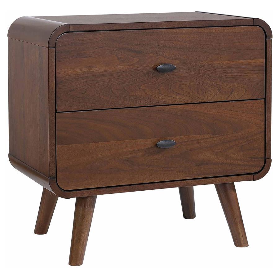 Robyn - 2-Drawer Nightstand Dark Brown by CoasterEssence | Bel Furniture