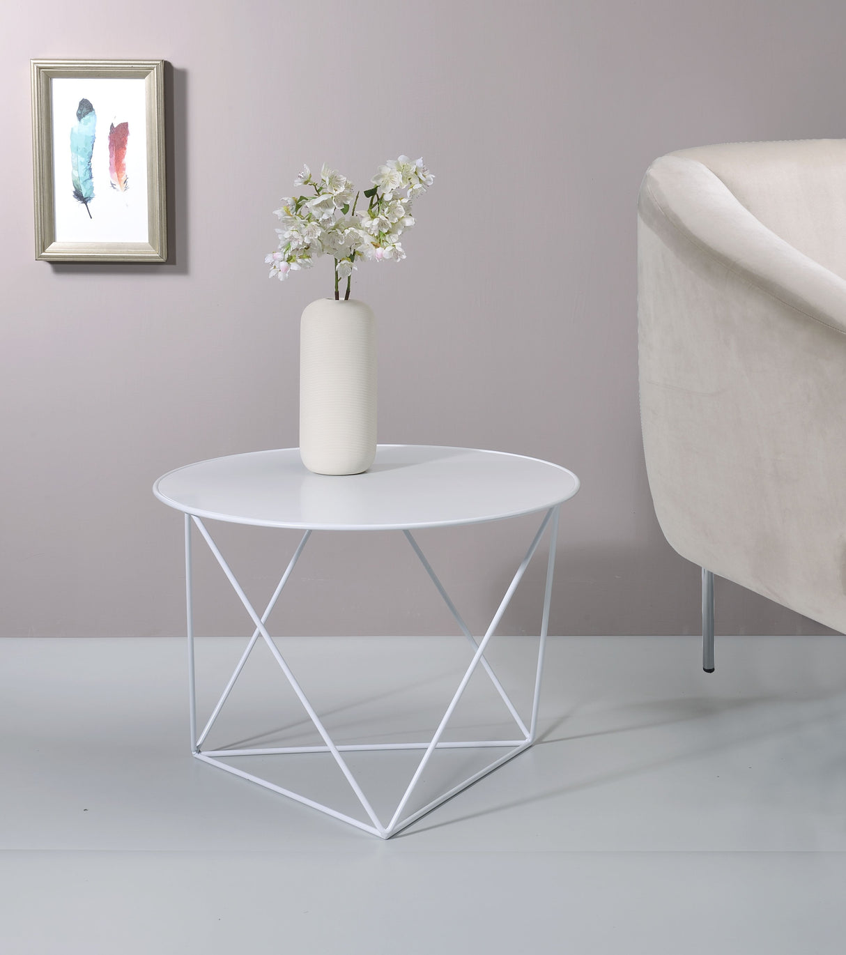 Epidia - Display & Utility Accent Table White by Urban Nest | Bel Furniture