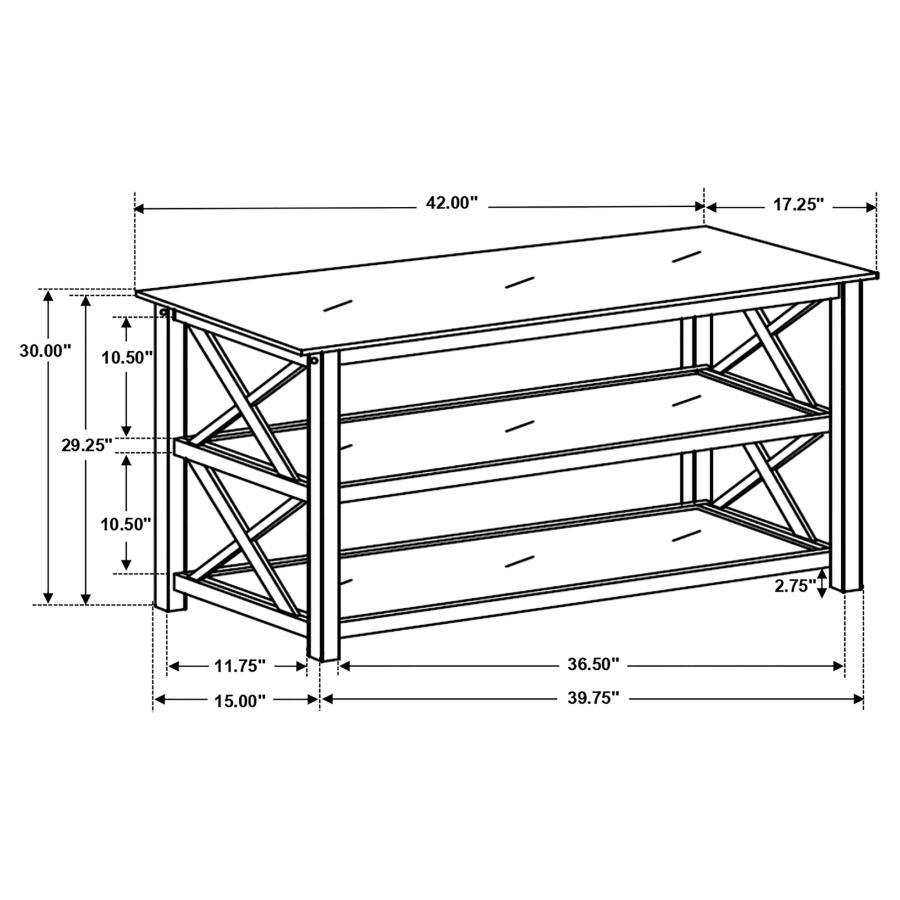 Rachelle - 2-Shelf Wood Entryway Console Table - Deep Merlot by CoasterEssence | Bel Furniture