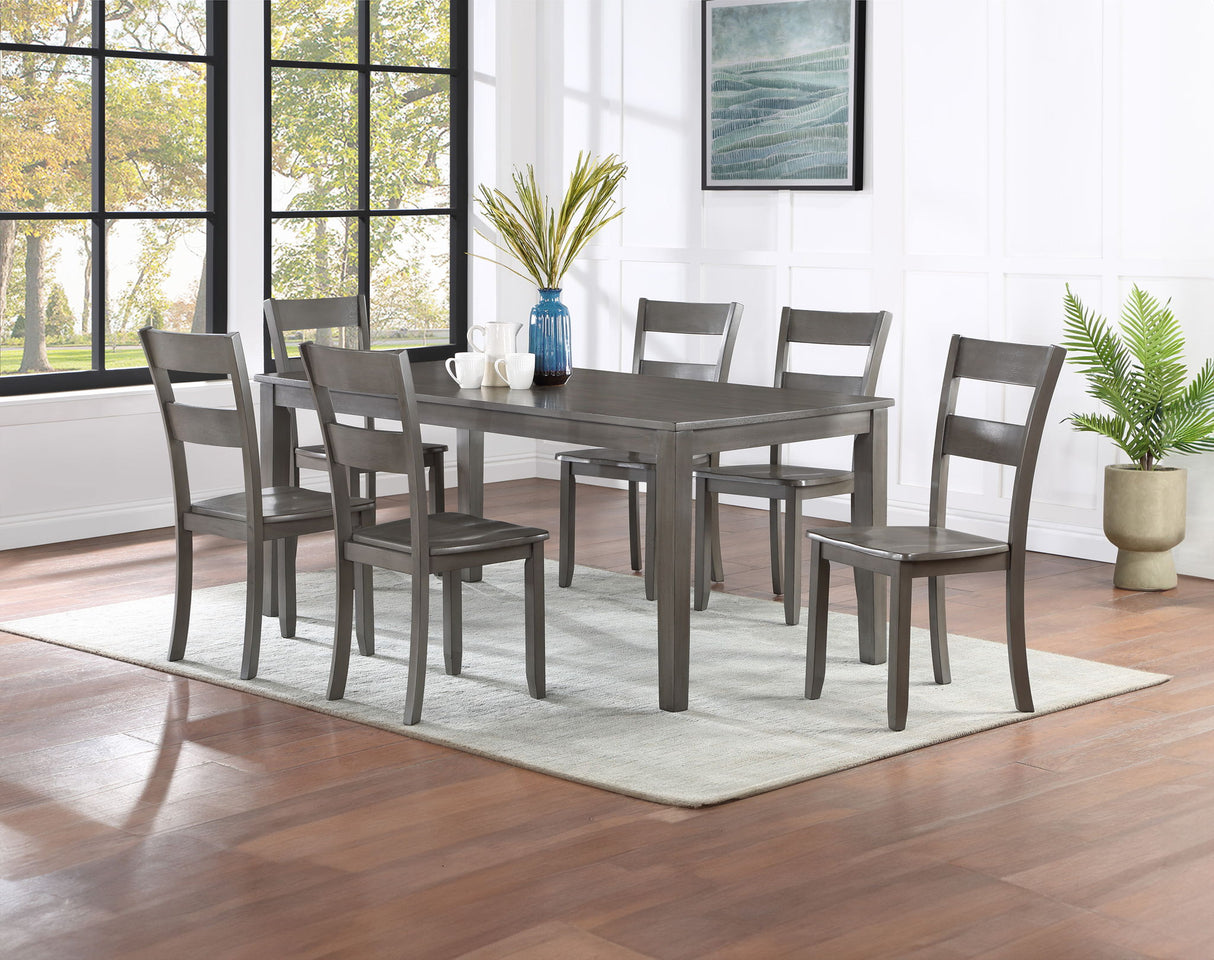 Ryan - 7 Piece Dining Room Set - Gray by Crown Mark | Bel Furniture
