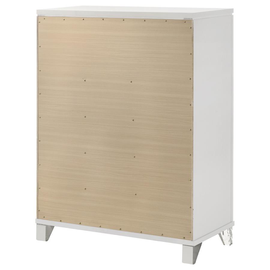 Marmore - 5-Drawer Bedroom Chest Of Drawers - White by Coaster Fine Furniture | Bel Furniture