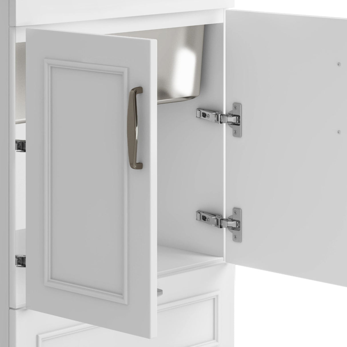 Cardinal - Laundry Cabinet With Faucet And Stainless Steel Sink - White by Simpli-Home | Bel Furniture