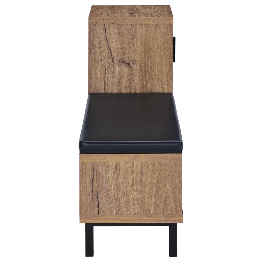 Teller - 1-Door Entryway Shoe Storage Bench - Natural Oak by Coaster Fine Furniture | Bel Furniture