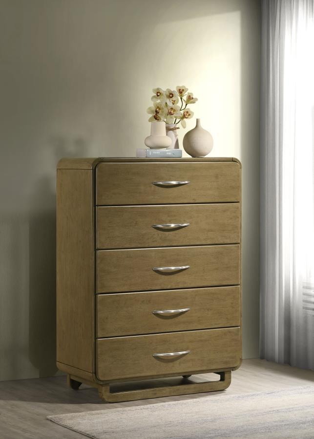 Amsbury - 5-Drawer Chest Of Drawers - Nutmeg by Coaster Fine Furniture | Bel Furniture