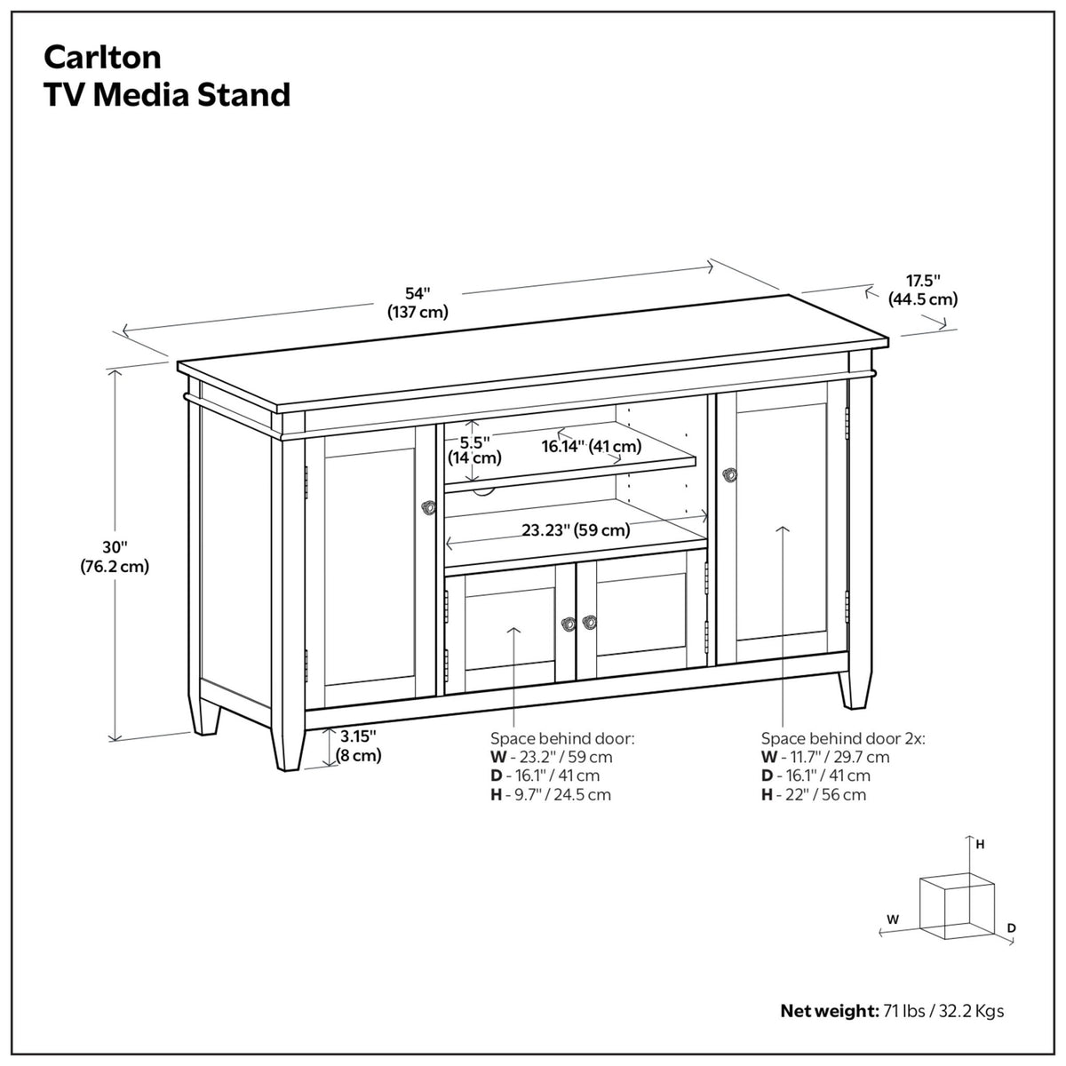 Carlton - TV Media Stand