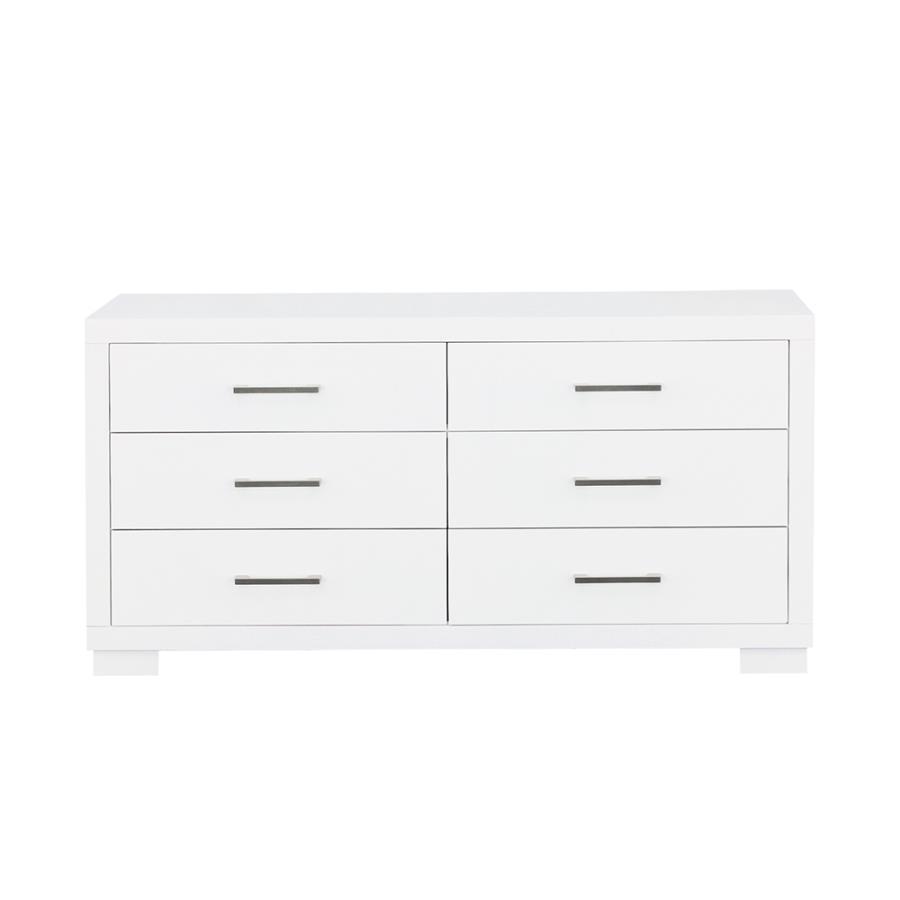 Jessica - 6-drawer Dresser White by CoasterEssence | Bel Furniture