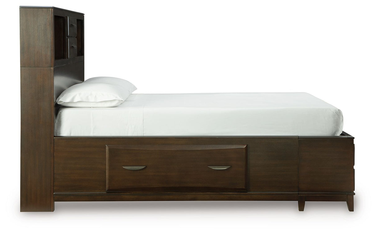 Vanmore - Queen Storage Bed - Dark Brown