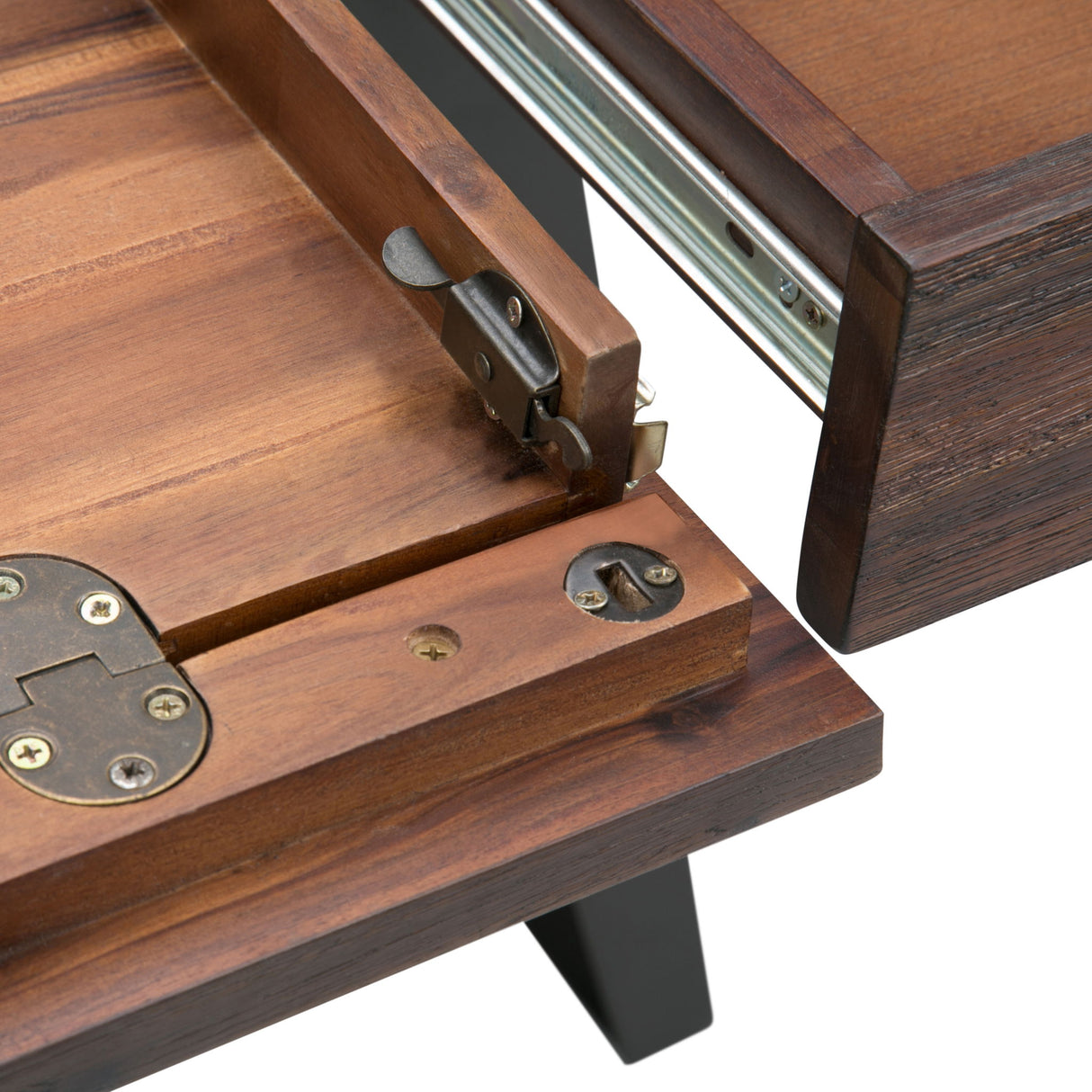 Lowry - Desk - Distressed Charcoal Brown by Simpli-Home | Bel Furniture