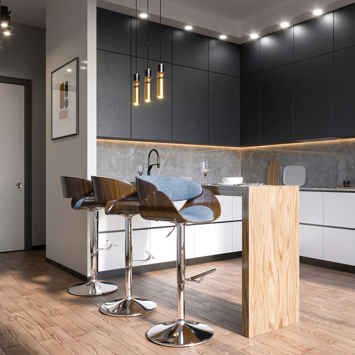 Amery - Mid Century Modern Adjustable Swivel Bar Stool by Simpli-Home | Bel Furniture