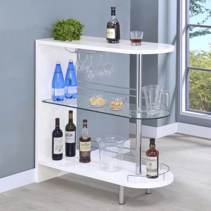Adolfo - Rectangular 2-Tier Home Bar Table by CoasterEssence | Bel Furniture