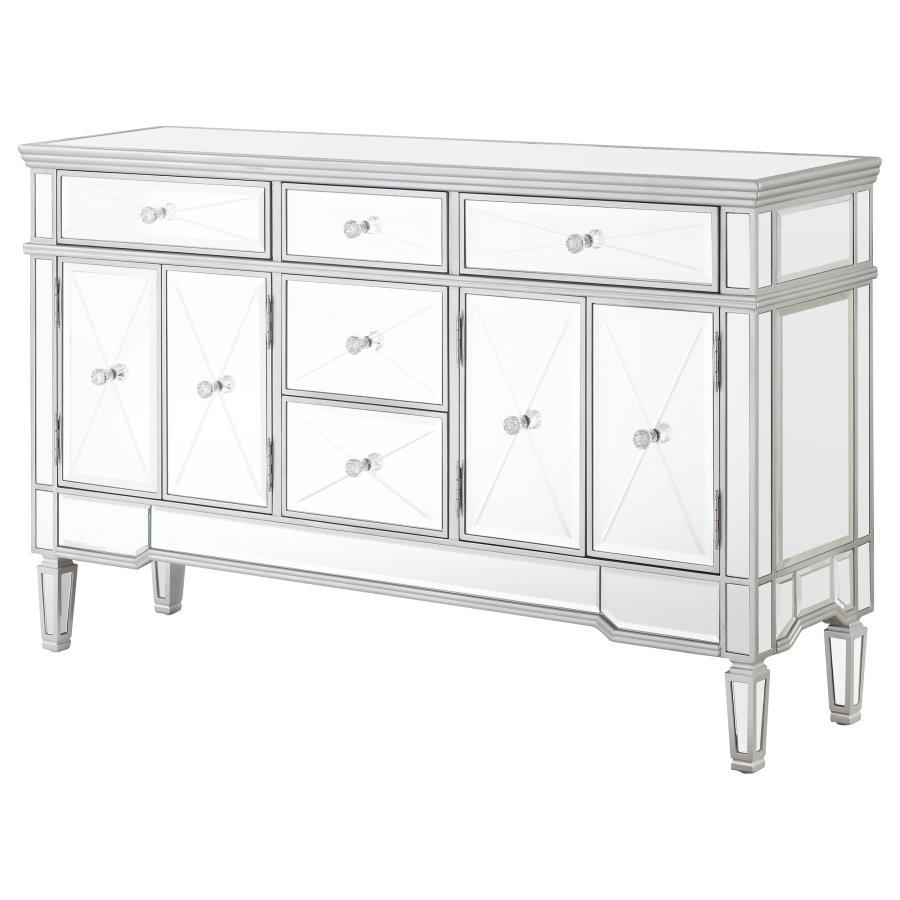 Duchess - 5-Drawer Mirrored Storage Accent Cabinet - Silver by CoasterElevations | Bel Furniture
