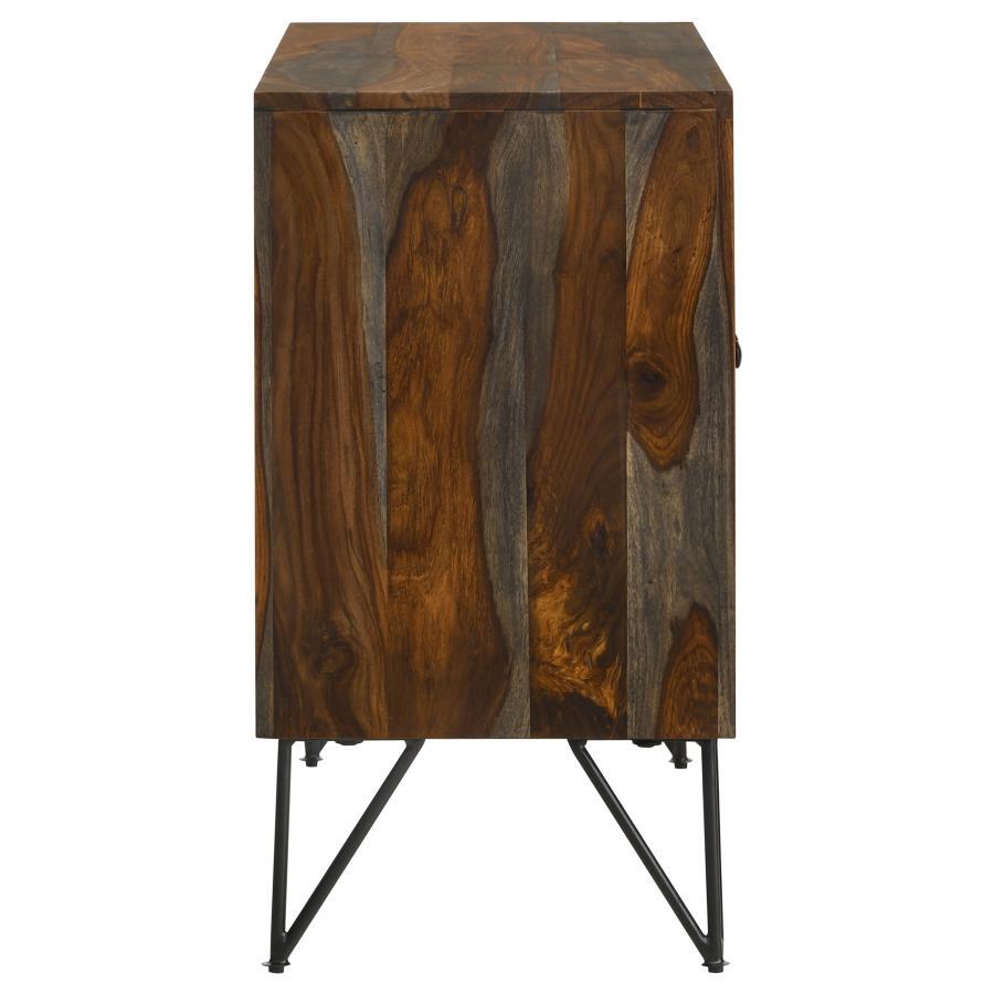 Macon - 2 Door Sheesham Wood Storage Accent Cabinet - Gray by CoasterEssence | Bel Furniture