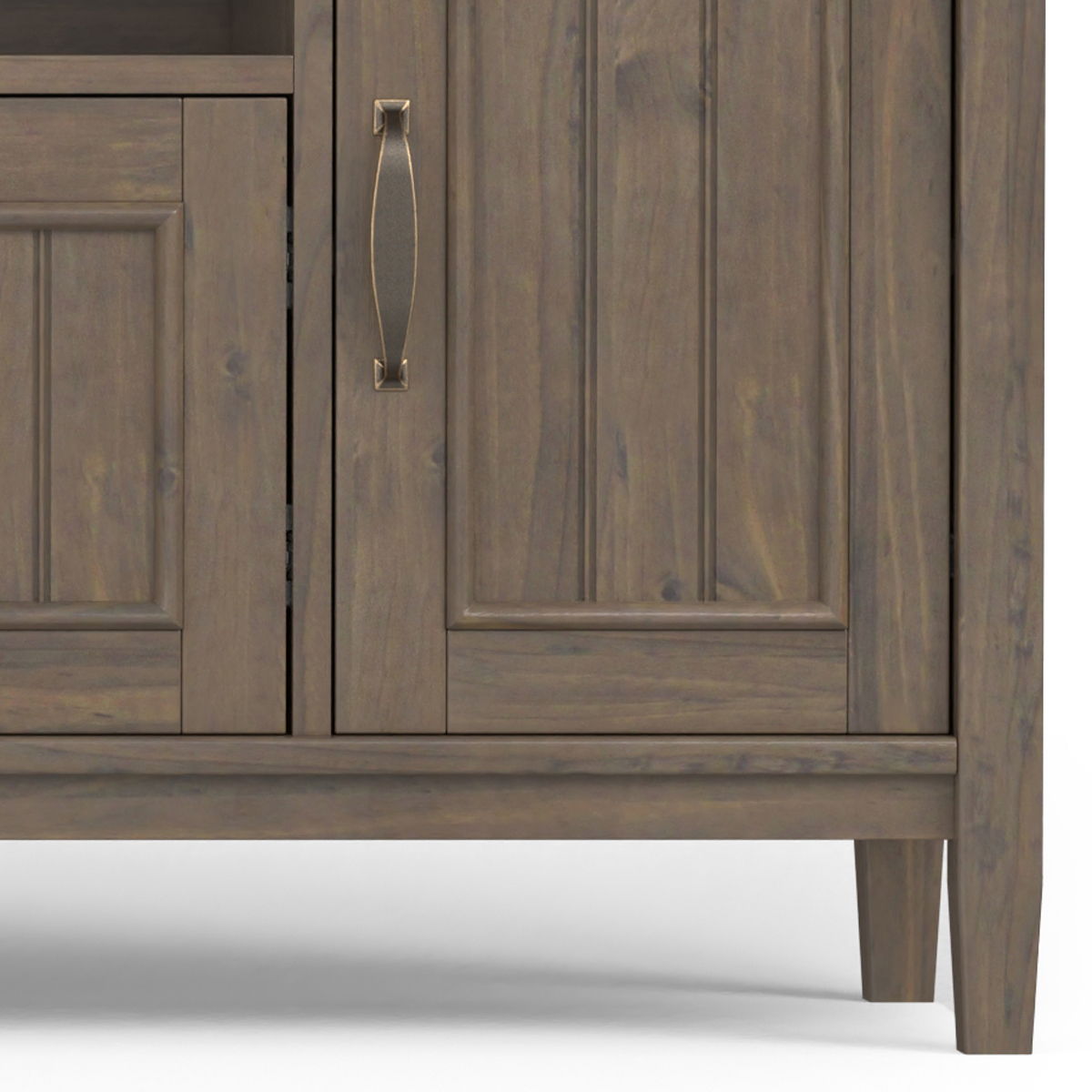 Lev - Handcrafted TV Media Stand - Smoky Brown by Simpli-Home | Bel Furniture