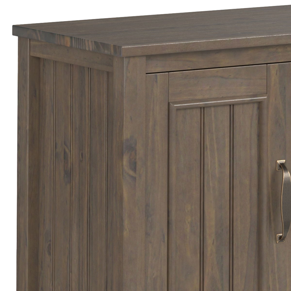 Lev - Handcrafted TV Media Stand - Smoky Brown by Simpli-Home | Bel Furniture