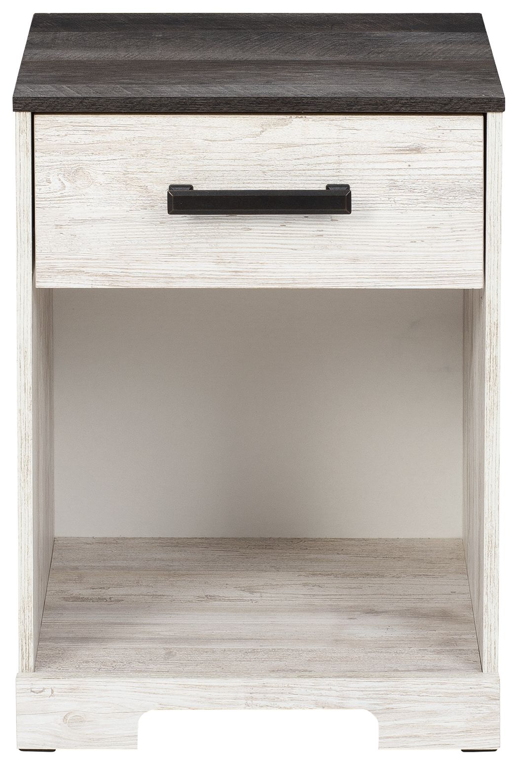 Shawburn - White / Black / Gray - One Drawer Night Stand - Open Cubby by Signature Design by Ashley® | Bel Furniture