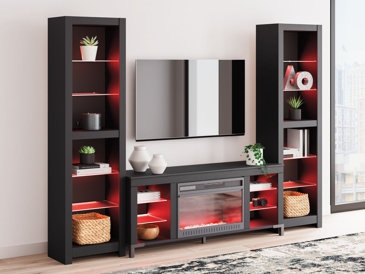 Cayberry - Black - 3-Piece Entertainment Center With Electric Fireplace by Signature Design by Ashley® | Bel Furniture
