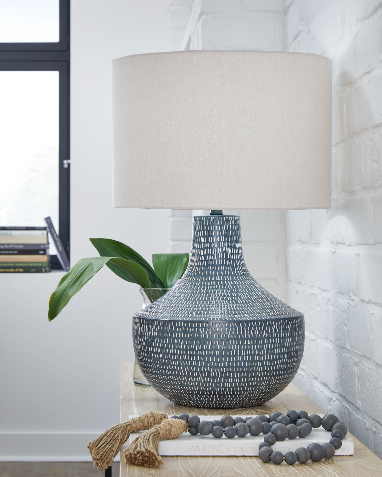 Schylarmont - Antique Gray / White - Metal Table Lamp by Signature Design by Ashley® | Bel Furniture