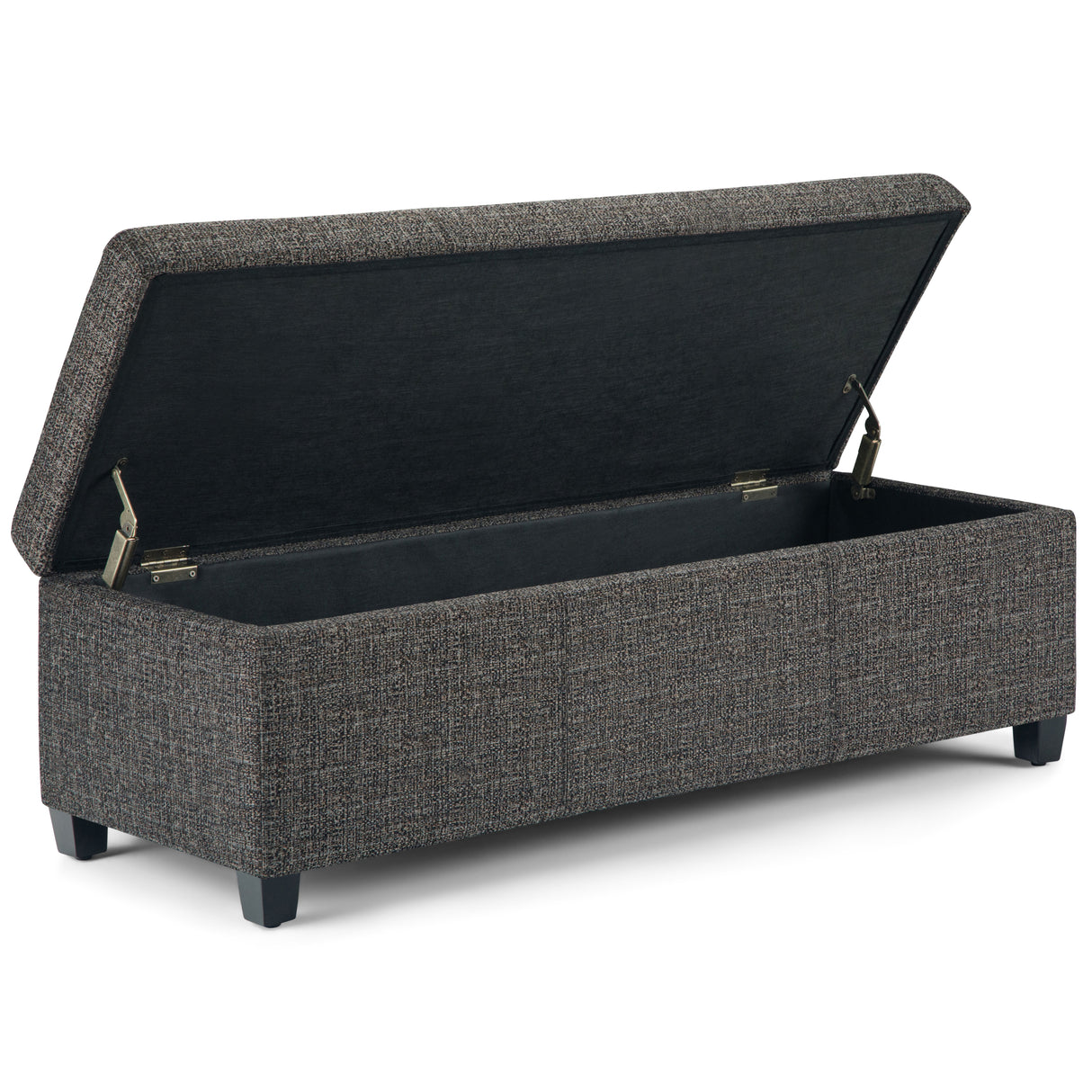 Avalon - Storage Ottoman Bench - Dark Gray by Simpli-Home | Bel Furniture
