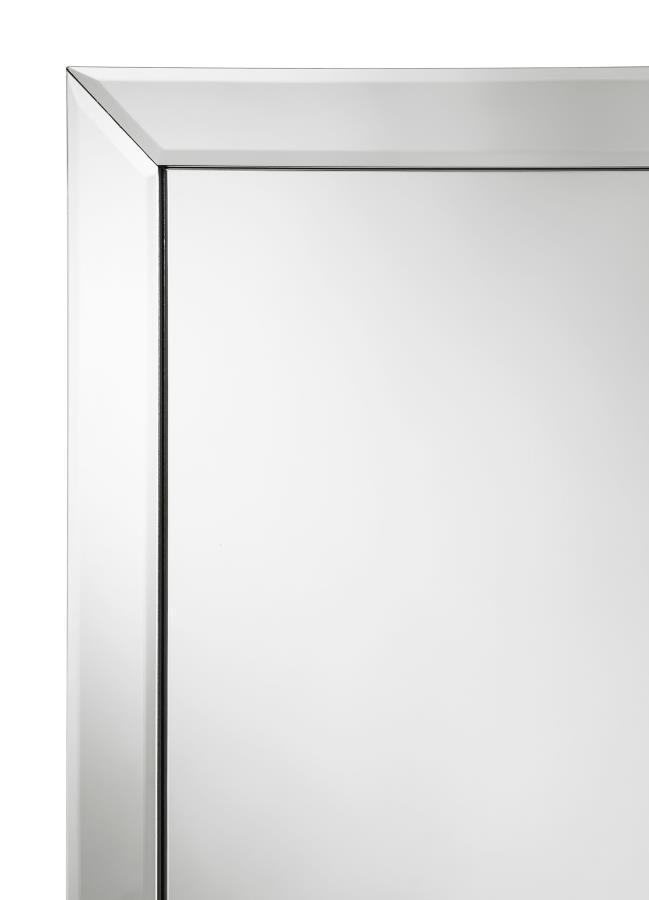 Soline - Framed Standing Floor Mirror - Silver by CoasterEveryday | Bel Furniture