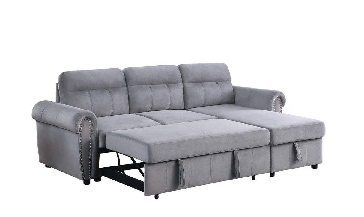 Ashton - Reversible Sleeper Sectional Sofa Chaise by Lilola Home | Bel Furniture
