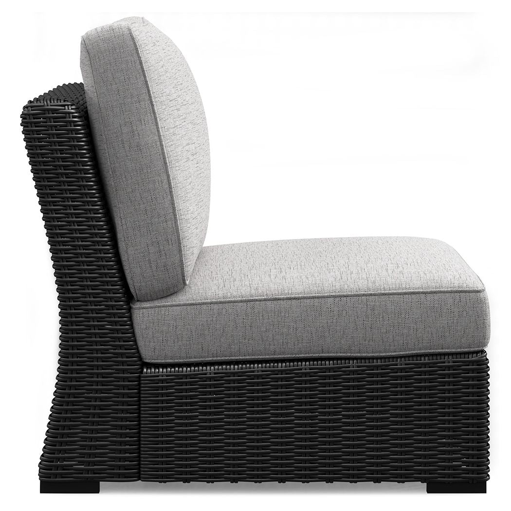 Beachcroft - 5-Piece Outdoor Sectional - Black / Light Gray