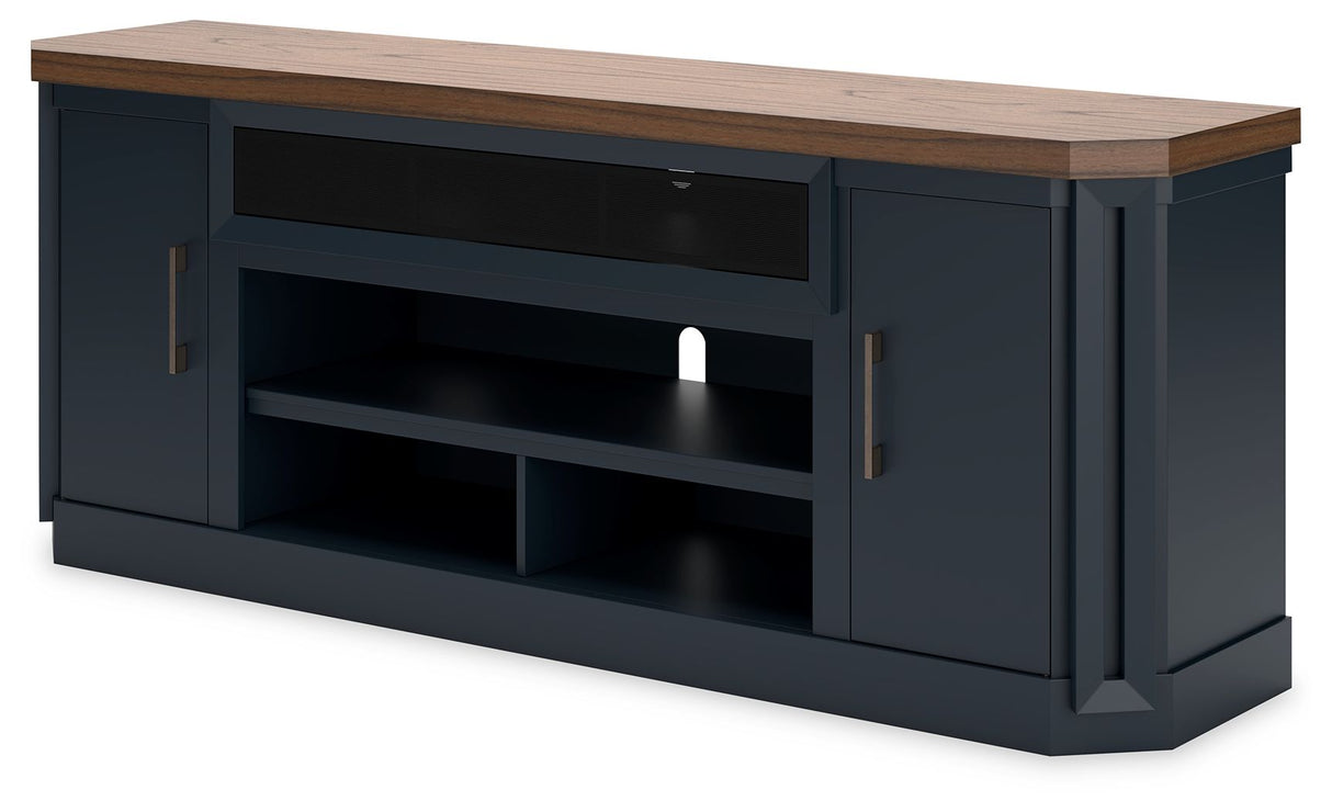 Landocken - Brown / Blue - XL TV Stand W/Fireplace Option by Signature Design by Ashley® | Bel Furniture