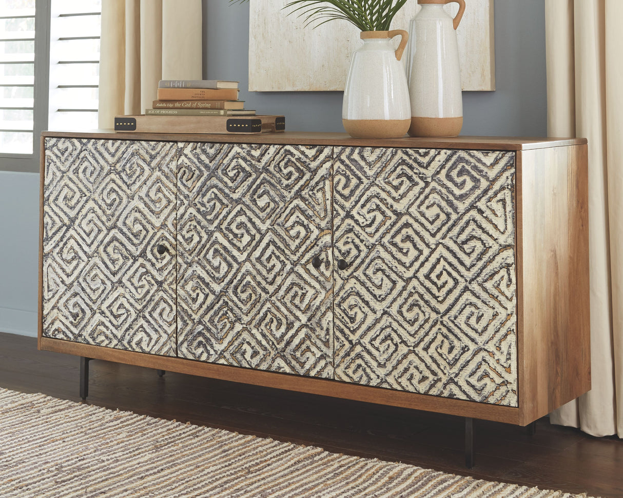 Kerrings - Brown / Black / White - Accent Cabinet by Signature Design by Ashley® | Bel Furniture