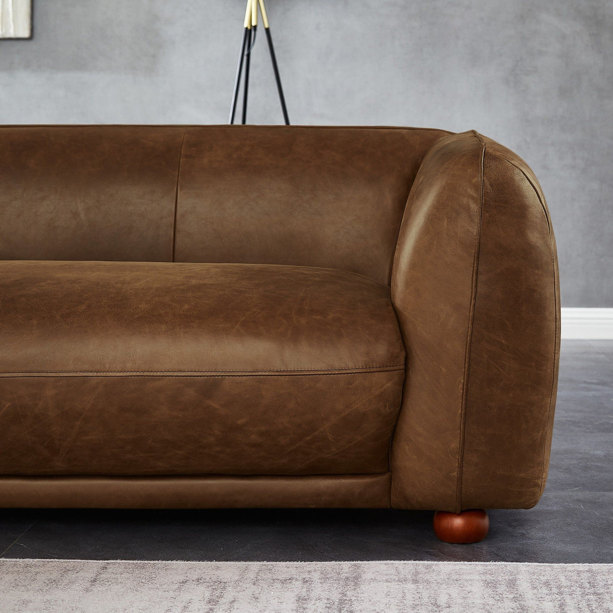 Marlon - Luxury Italian Leather Sofa - Brown / Rustic