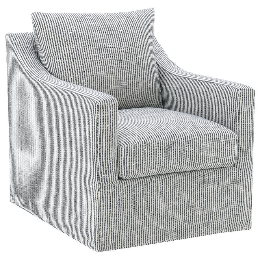 Winter - Upholstered Sloped Arm Accent Swivel Chair Gray by Coaster Fine Furniture | Bel Furniture