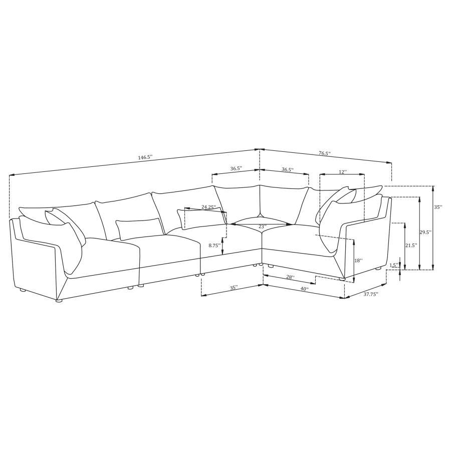 Sasha - Upholstered Modular Sectional by Coaster Fine Furniture | Bel Furniture