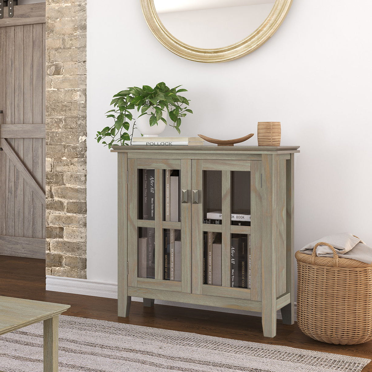 Artisan - Handcrafted Low Storage Cabinet by Simpli-Home | Bel Furniture