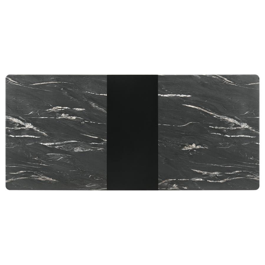 Crestmont - Extension Dining Table Faux Marble - Black by CoasterEssence | Bel Furniture