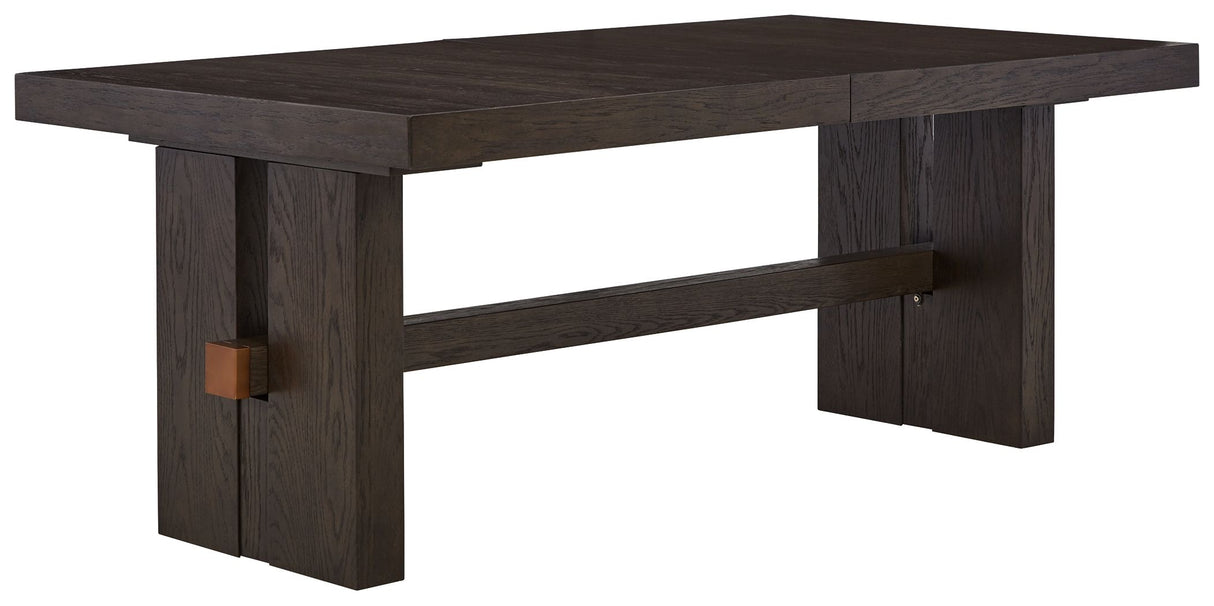 Burkhaus - Dark Brown - Rectangular Dining Room Extension Table by Signature Design by Ashley® | Bel Furniture